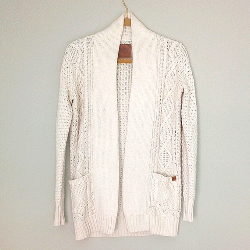 Knit Cardigan Sweater Cream Color    Size S